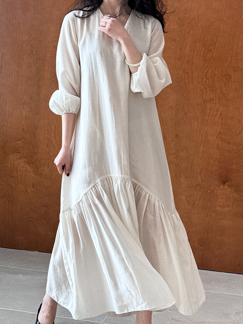 French Design Fishtail Dress Spring Loose Gentle Long Dress