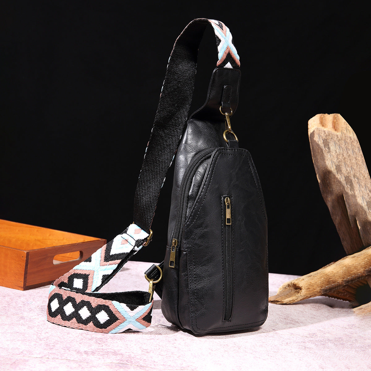 Retro Casual Chest Bag Solid Color Women Cross Body Bag Bohemian Waist Bag