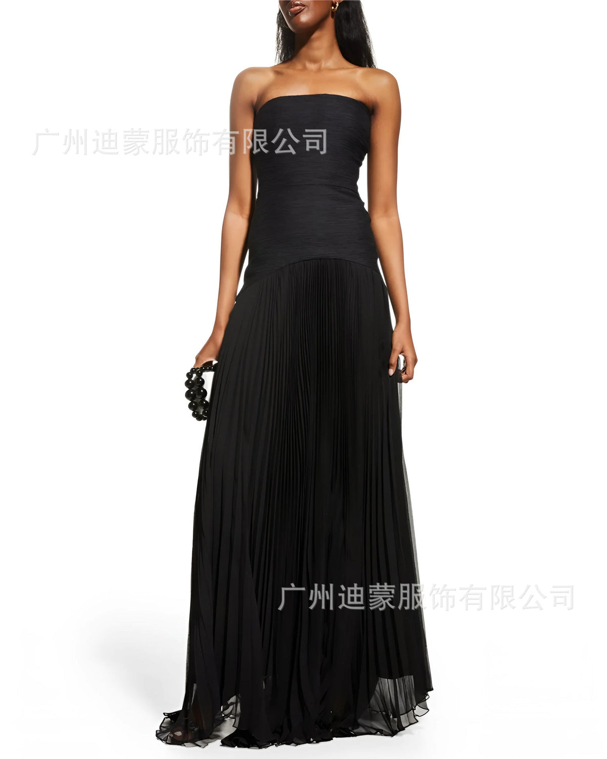 Ribbed Pleated Tube Dress