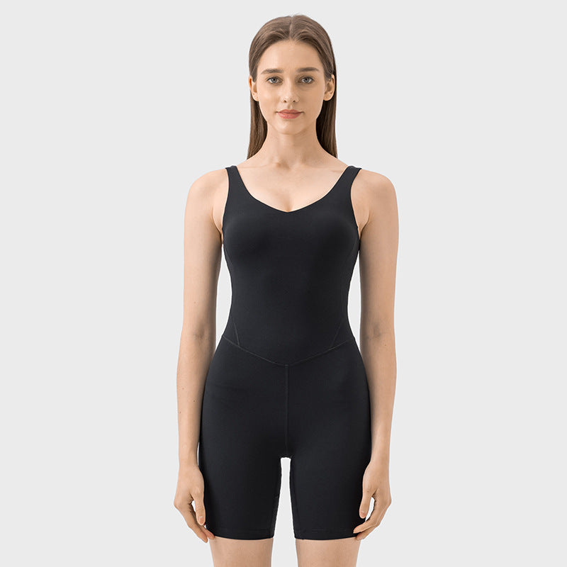 Evrlue Double 6 Body Shaping Slim Looking Jumpsuit Women Belly Contracting Hip Lifting Yoga Pilates One Piece