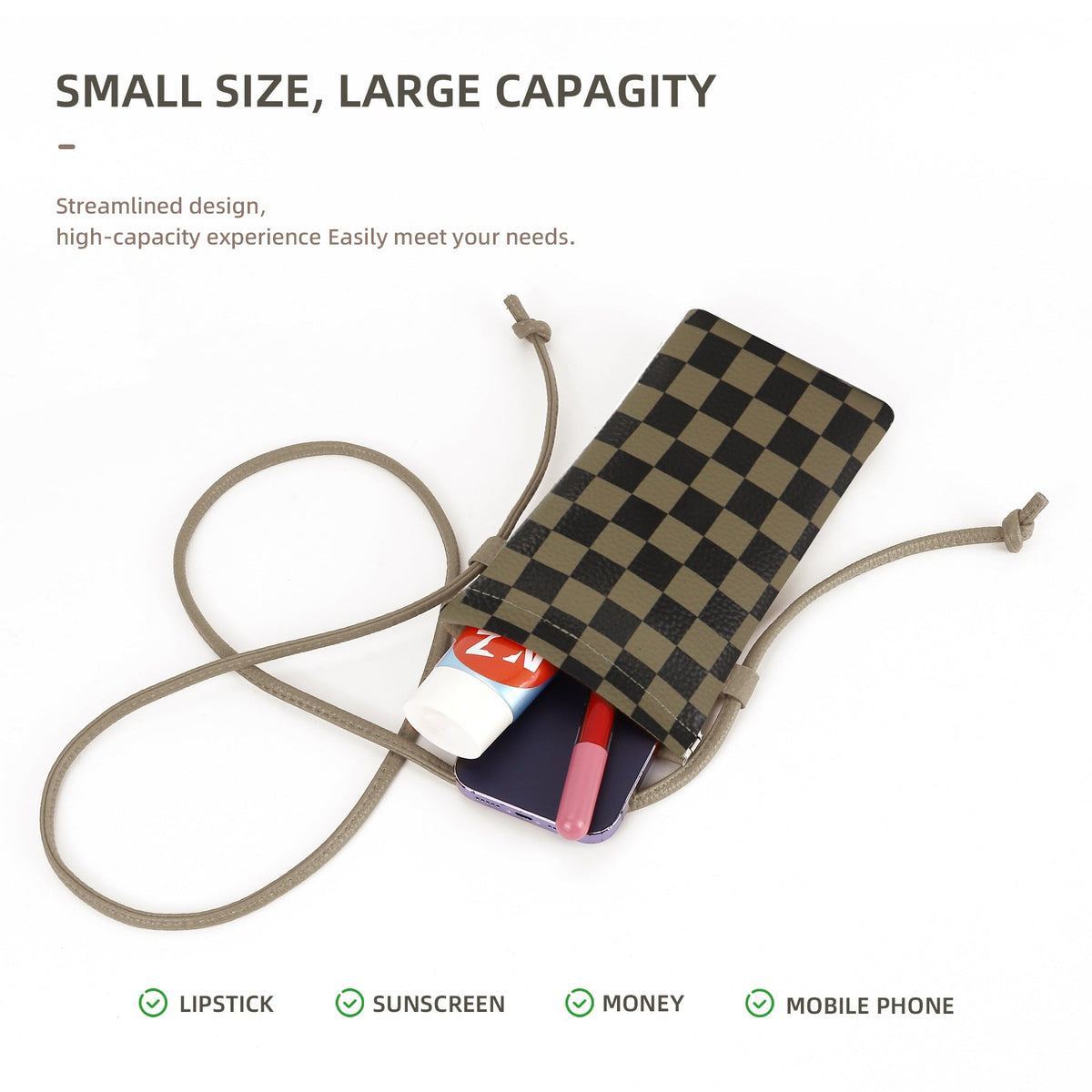 Leather mobile phone bag, mini bag, small satchel for mobile phone, phone purse crossbody