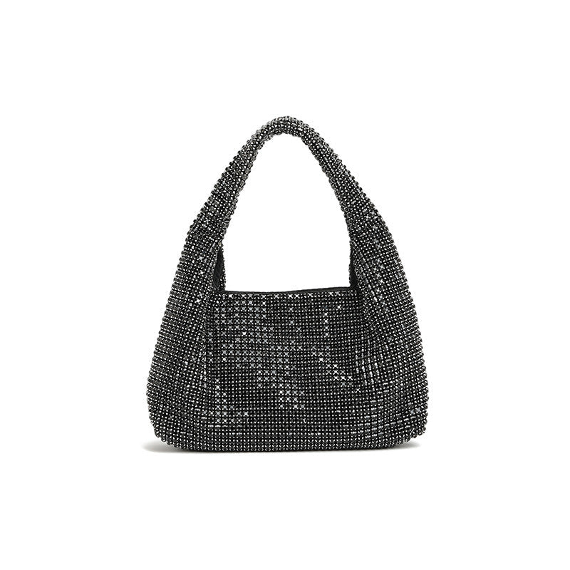 Dinner Bag Women Winter Rhinestone Bag Diamond Underarm Bag Hair Handbag