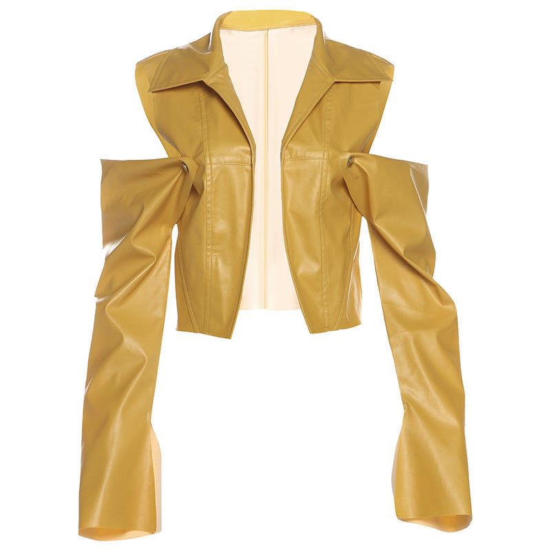 Autumn Winter Women Clothing Sexy Collared Long Sleeve Cardigan Loose Solid Color Coat Women