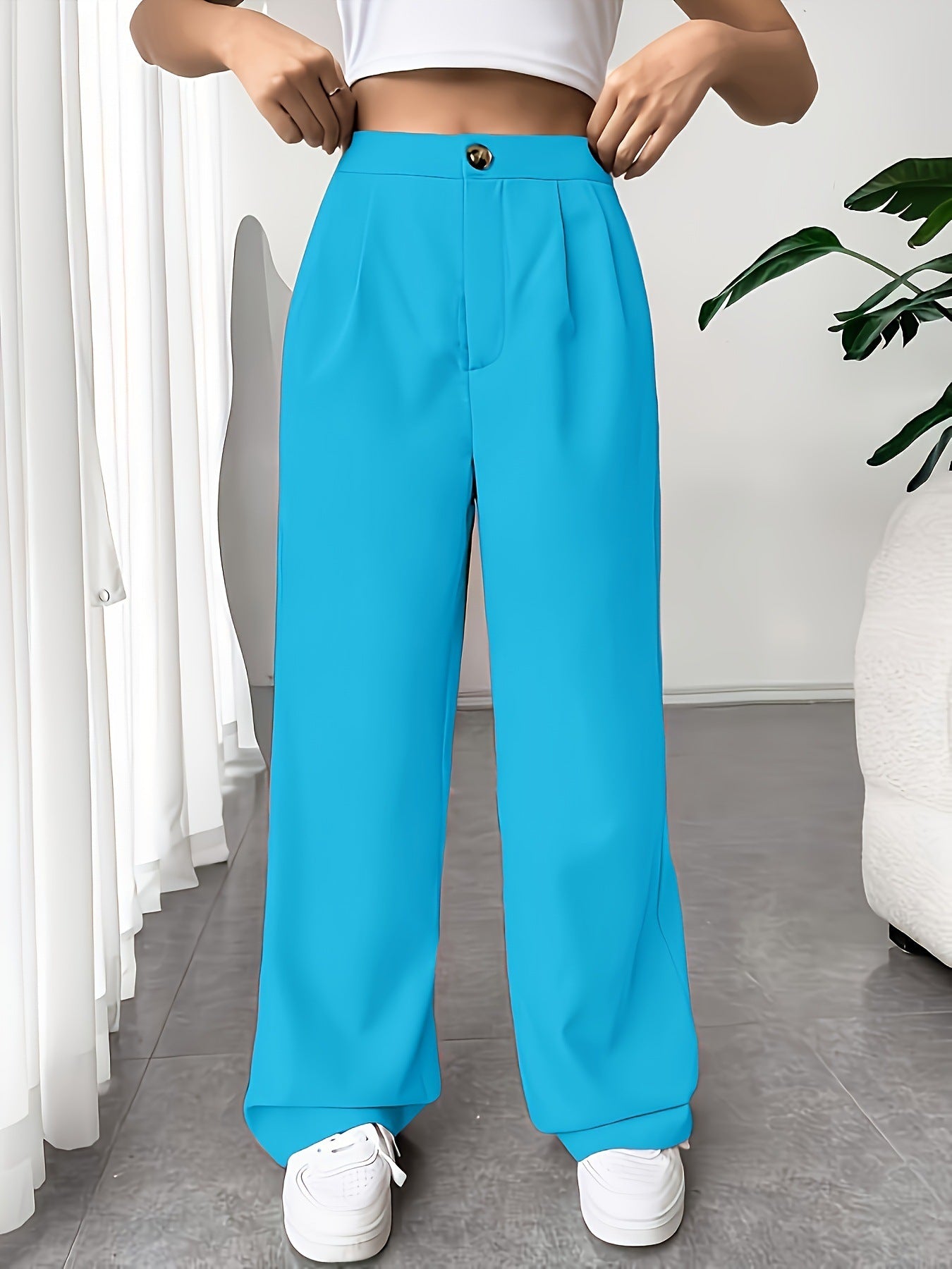 Autumn Winter tailored trousers Women High Waist Drooping Loose Straight Slimming Casual Mop Pants