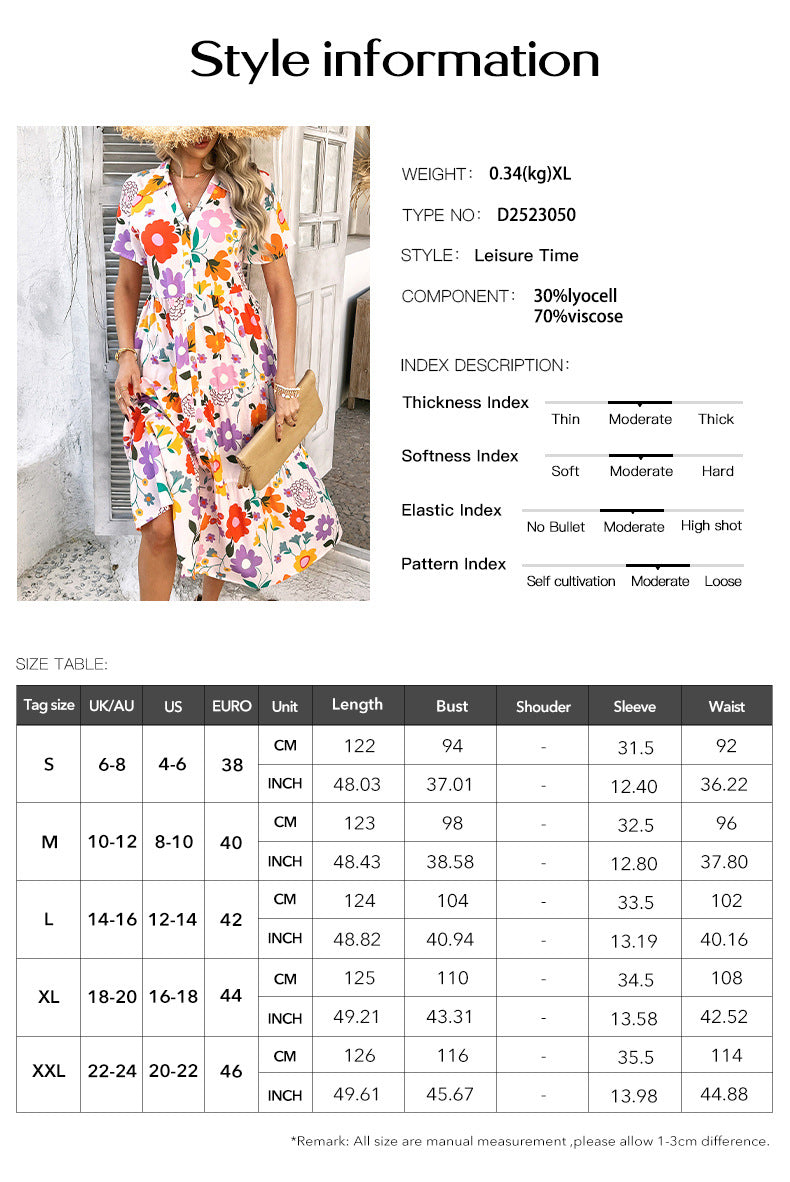 Spring/Summer Casual Bohemian Vacation High Waist Geometric Contrast Dress Sub Women's Clothing