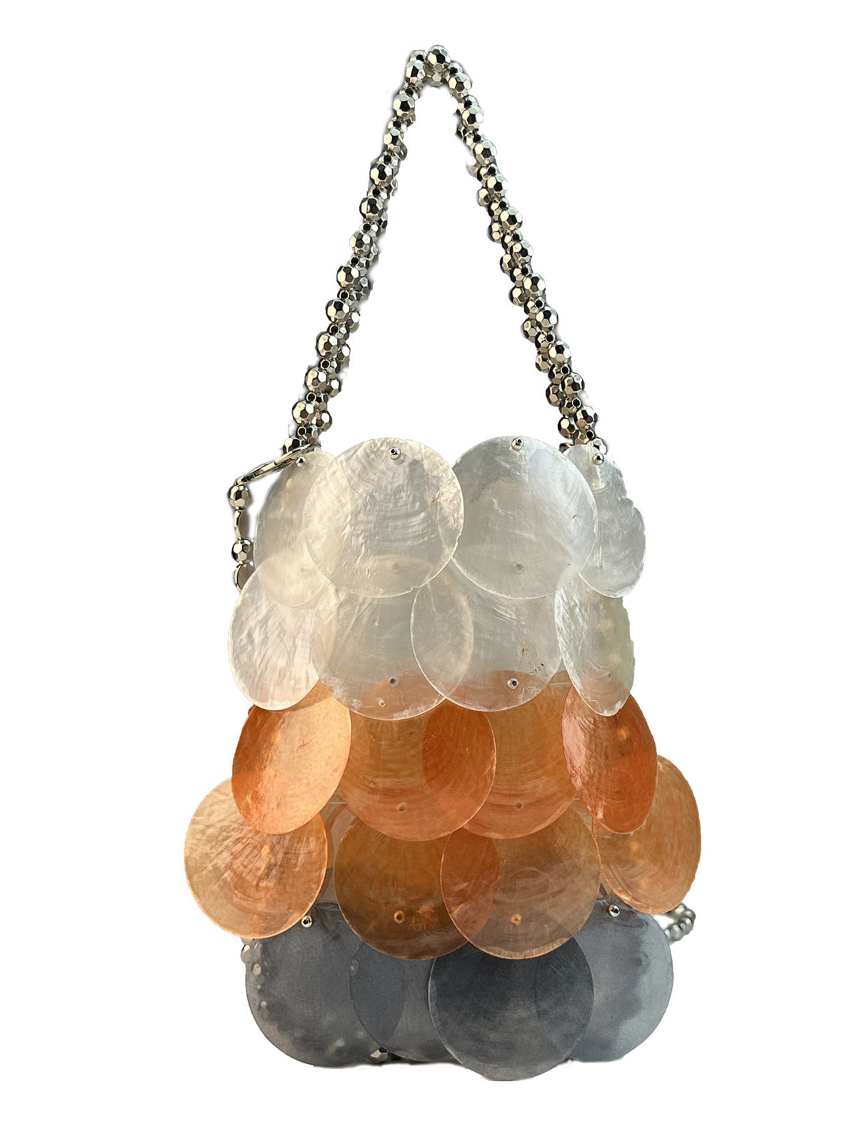 Color Handmade Woven Shell Bag Color Women Handbag Beaded Chain Fish Scale Bag