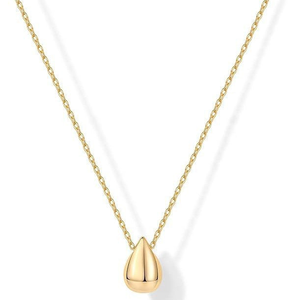 14K Gold Plated Dainty Pear Pendant Necklace for Women - Delicate Teardrop Necklaces