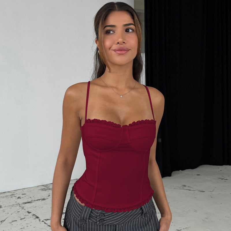 Women Clothing Sexy Tube Top off Neck Slim Fit Slimming Spaghetti Straps Vest