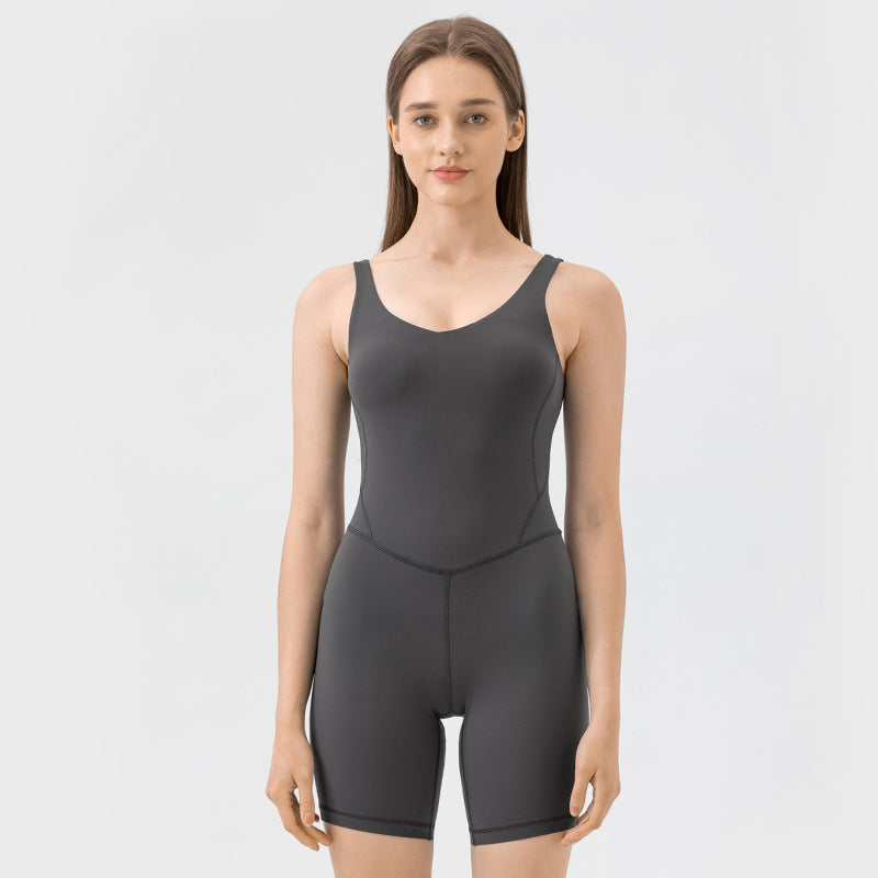 Evrlue Double 6 Body Shaping Slim Looking Jumpsuit Women Belly Contracting Hip Lifting Yoga Pilates One Piece