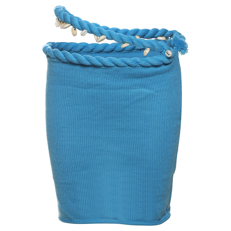 Wind summer fashion creative street sexy babes sleeveless navel knitted skirt set