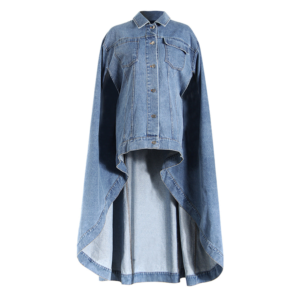 Retro Design Loose Single Breasted Cape Top Women Old Cowboy Coat