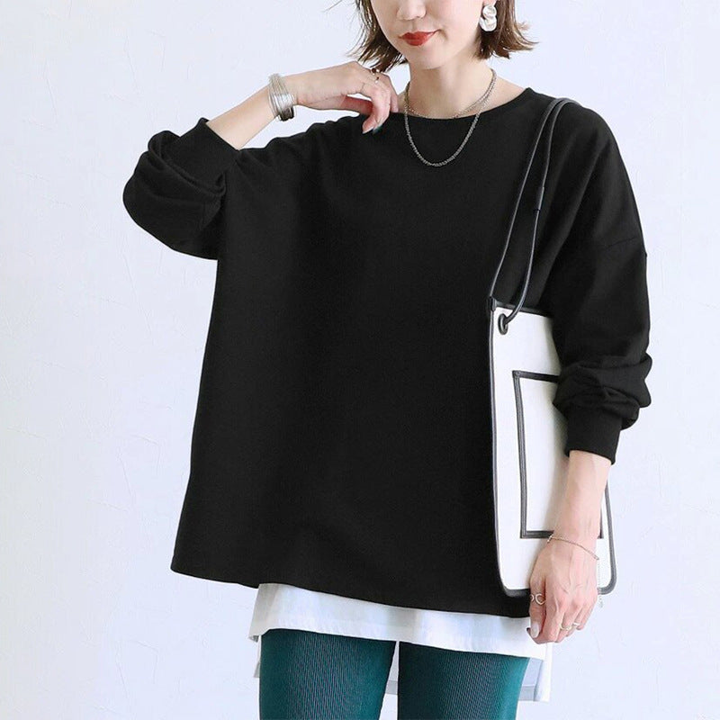 Japanese Autumn Winter Striped Sweatshirt Women Loose Cotton Large Version Bottoming Top Women