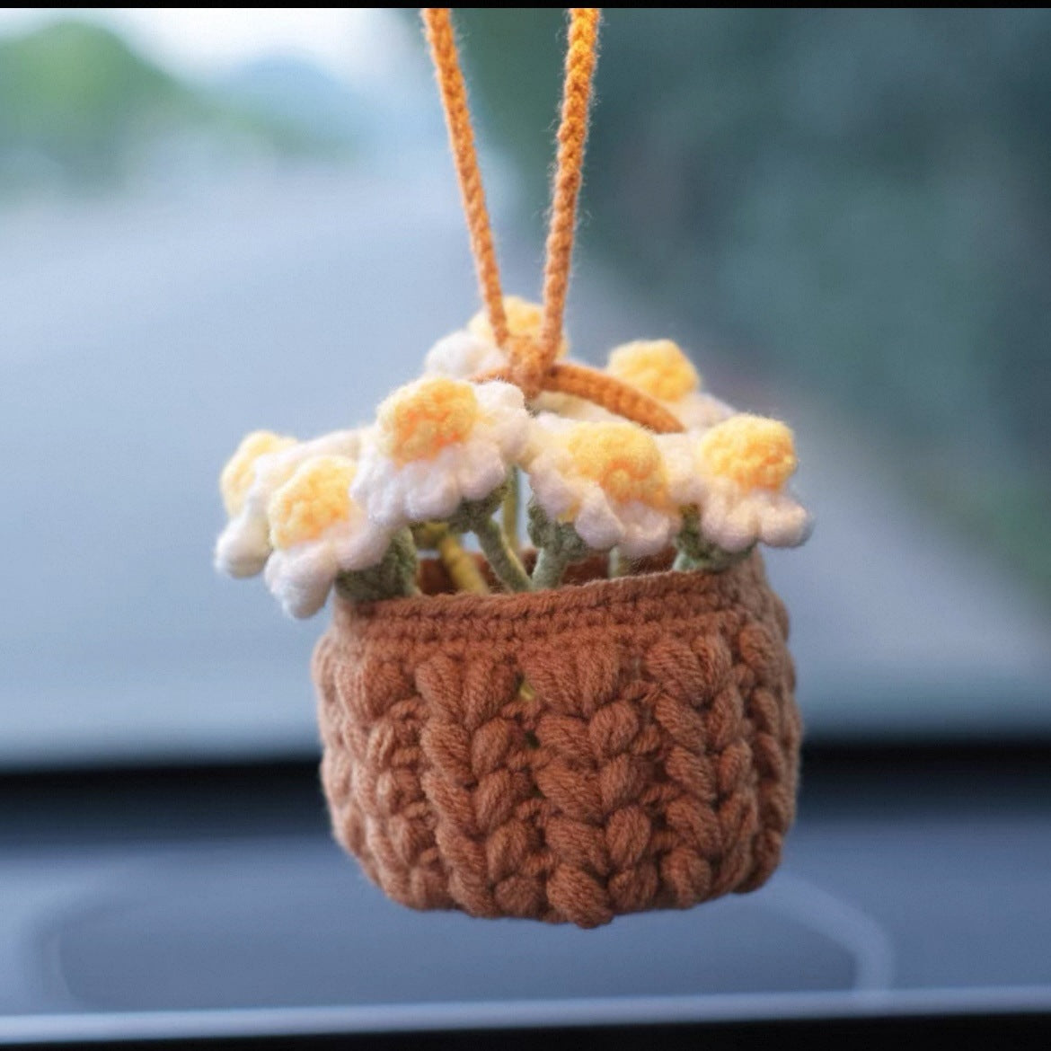 Car plant pendant Car decoration Rearview mirror pendant Creative wool in the car
