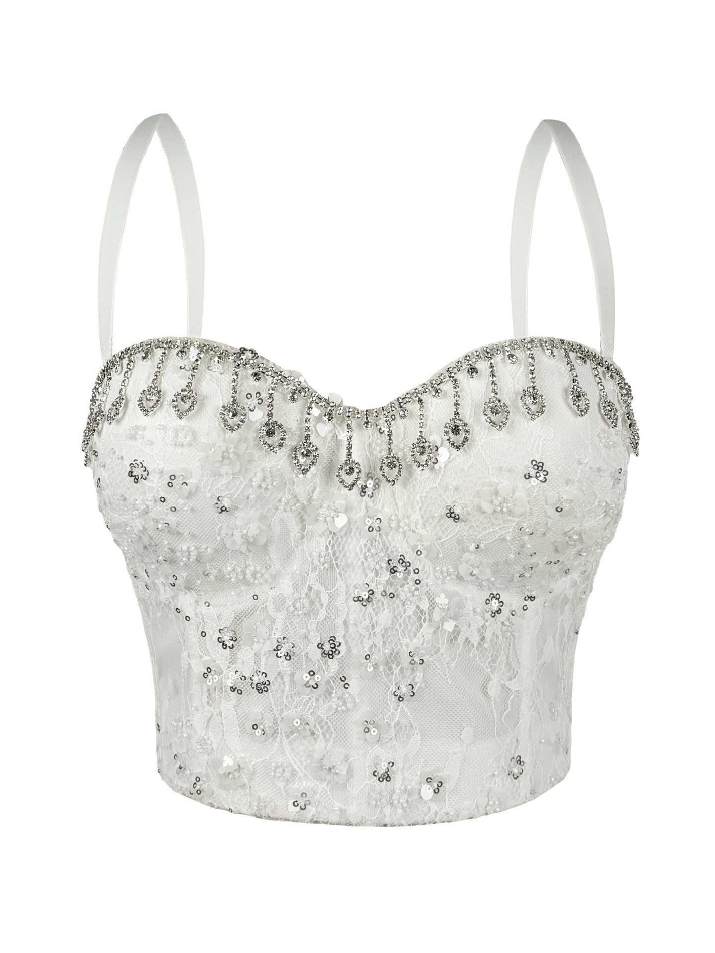 Rhinestone Tassel Boning Corset Corset Party Sequ Camisole Slim Fit Slim Sexy Boning Corset Tube Top