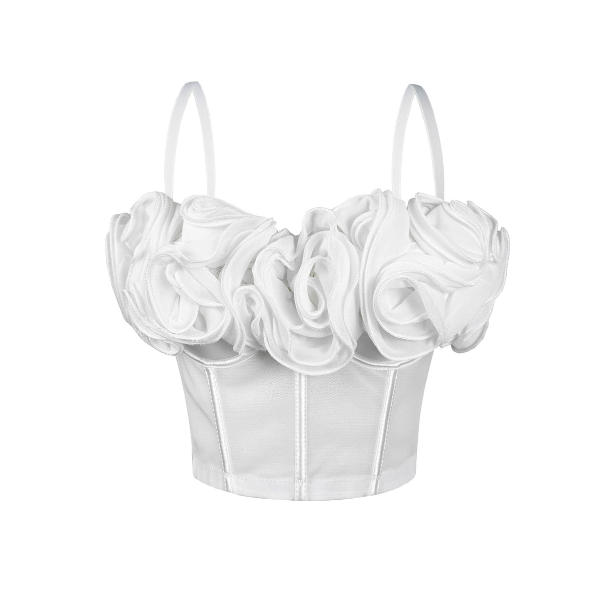 Three Dimensional Floral Boning Corset Bra Pure Want Tube Top Vest Mesh Breathable Inner Wear Boning Corset Top Sexy Sling