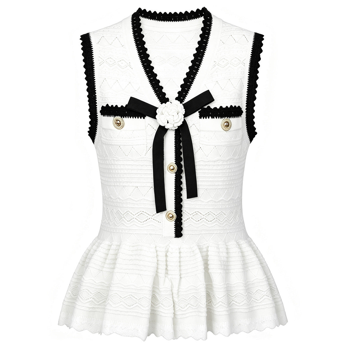 Summer Trending Knitted Women Sleeveless Shirt Skirt Two Piece Sets