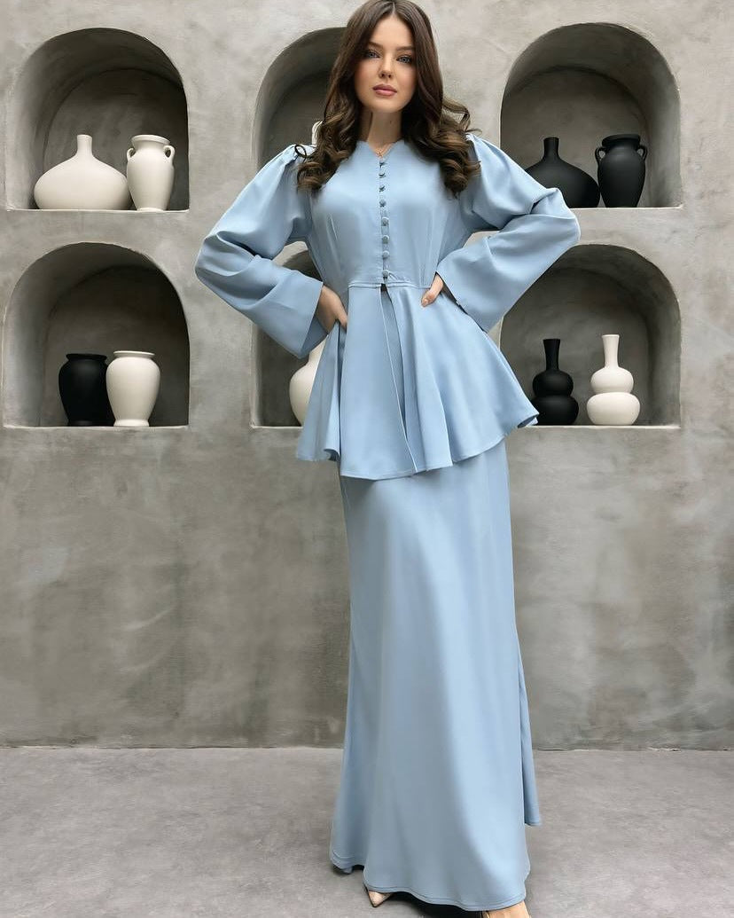 Women Clothing Elegant Graceful Cardigan Top Solid Color Socialite Dress Two Piece Sets