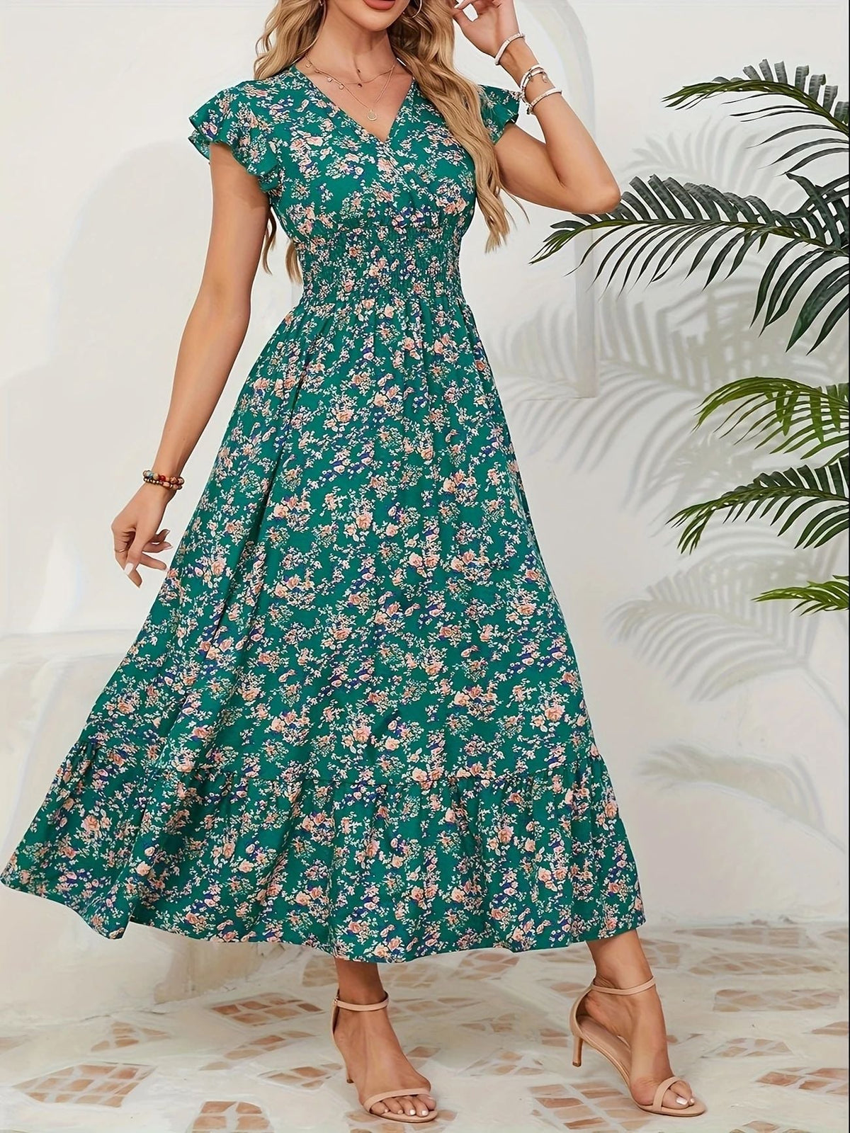 Printed French dress floral dress