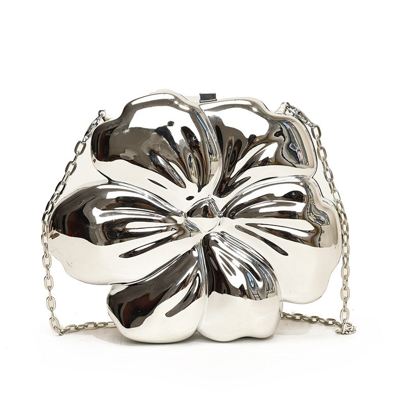 Elegant Flower Gold Acrylic Bag – Mini Dinner Bag & Prom Bag for Weddings, Parties, and Evenings