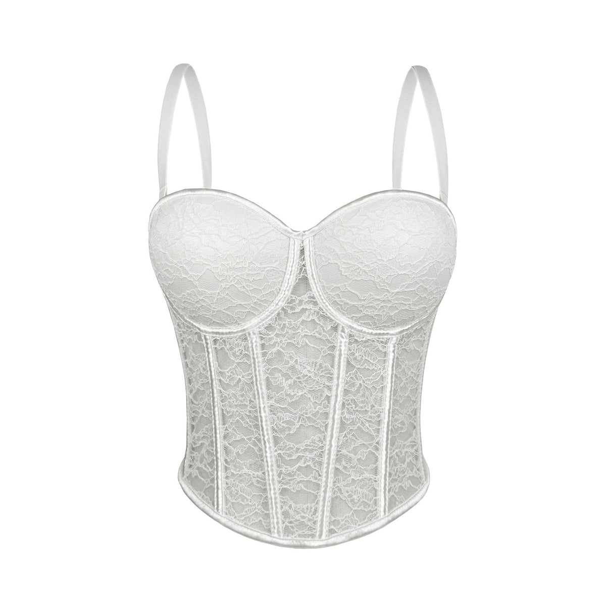 Lace Mesh See through Boning Corset Corset Sling Slim Fit with Brassiere Pad Waist Trimming Body Shaping Outer Wear Sexy Beauty