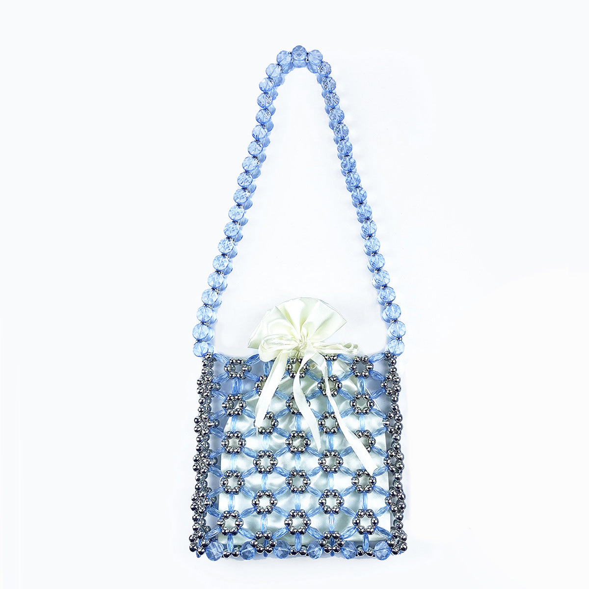 Fashionable Minority Handmade Retro Vintage Small Beads Beaded Weaving Hollow Out Cutout Handbag Women
