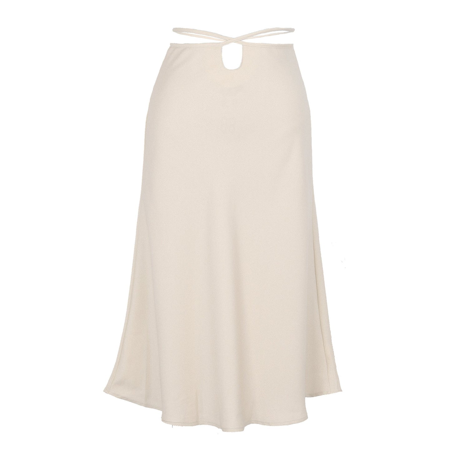 Spring Summer Solid Color Zipper Skirt Fashionable Simple Sexy Lacing Navel-Exposed Women Clothing Skirt