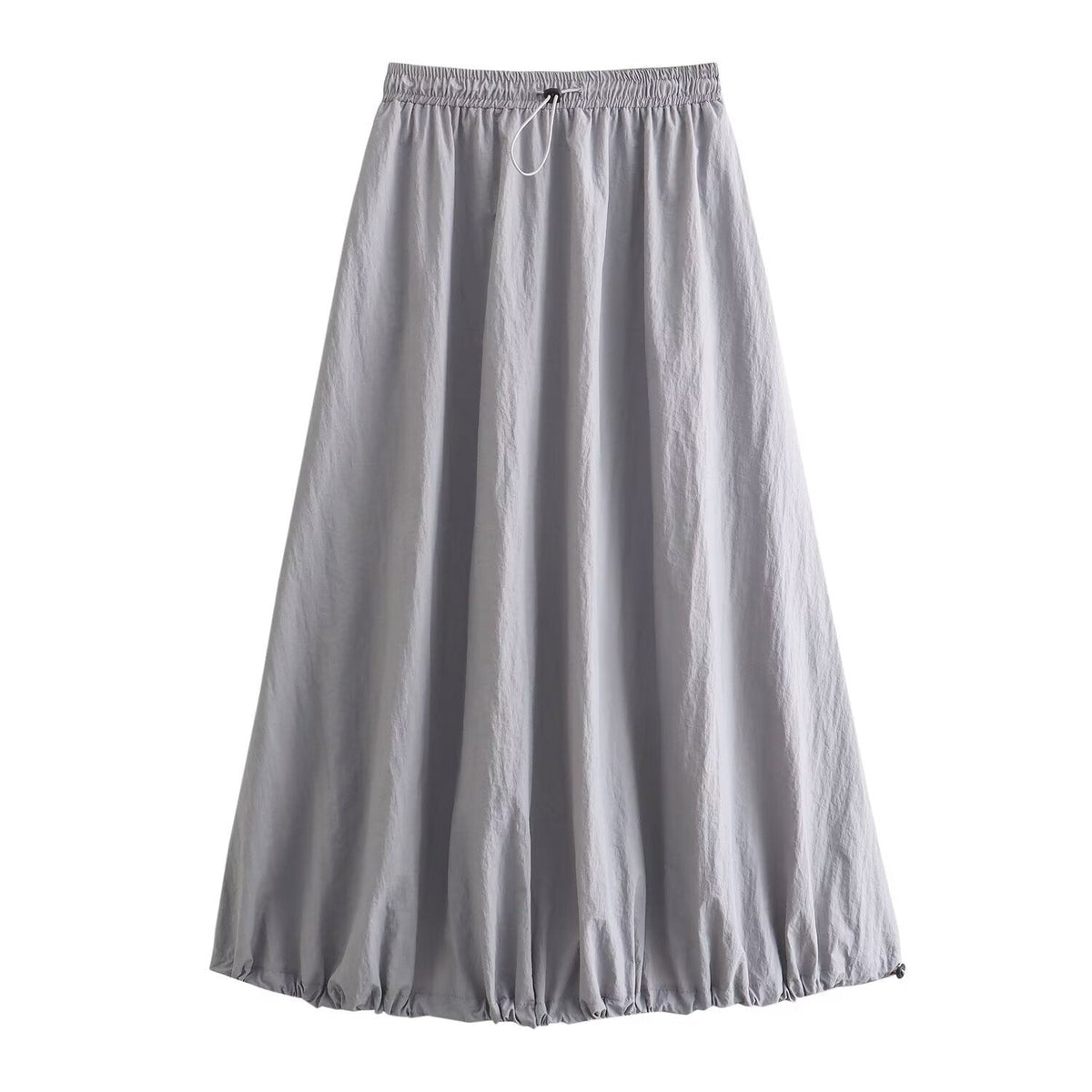 Spring Women Clothing Wind Speed Dry Tooling Large Swing Drawstring Bud Elastic Waist Skirt