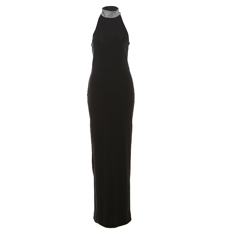 Winter Women Clothing Sexy Turtleneck Halter Backless High Waist Figure Flattering Sheath Dress