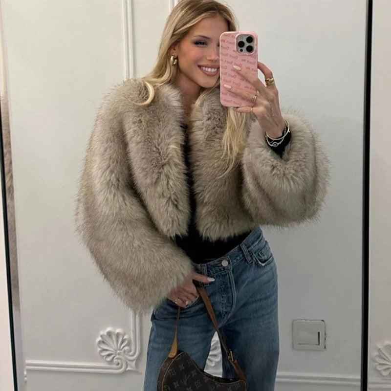 Fur Coat Short Fur Women Casual Street Fox Fur Fur Women Clothing