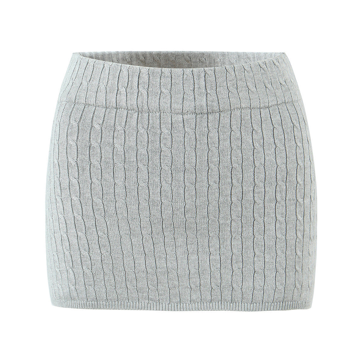 Solid Color Slim Fit Knit Short Skirt for Women Autumn Sexy Casual All Match High Waist Tight Sheath Skirt