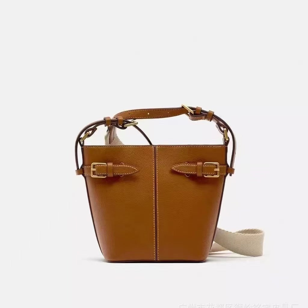 Women's Versatile Pin Buckle Ornament Bag – Stylish Ribbon Shoulder Crossbody Bucket Bag & Small Shoulder Bag Purse hobo