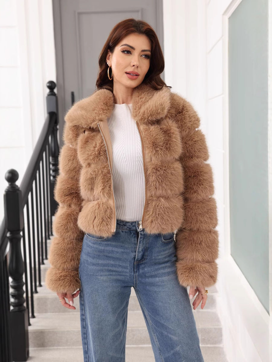 Faux Fur Coat Faux Fur Coat Haining Short Faux Fur Outer