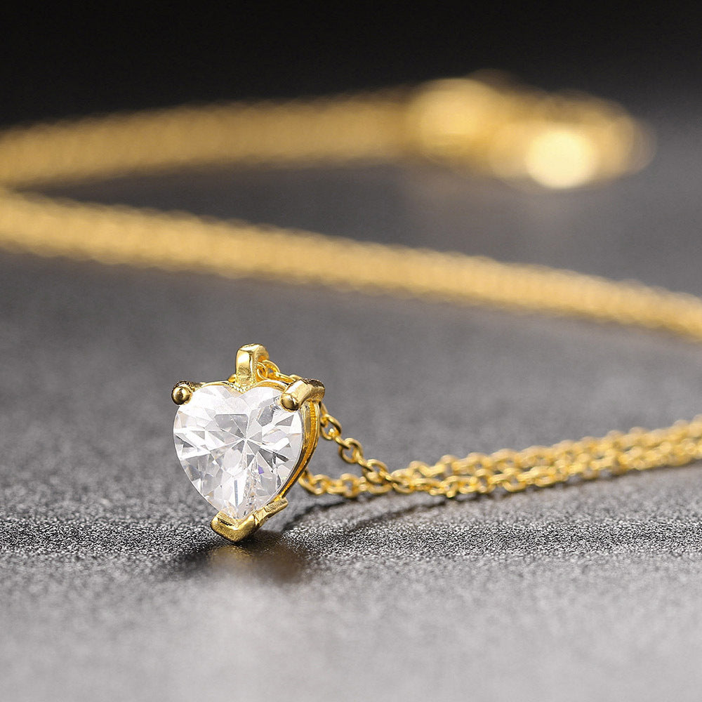 Single Zircon Pendant Necklace