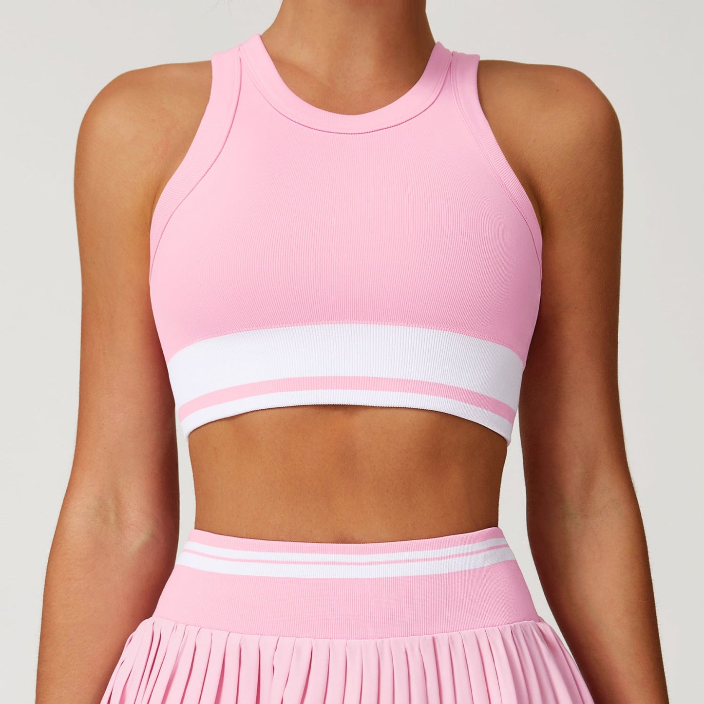 Seamless Yoga Vest Contrast Color Tight H Shaped Beauty Back Underwear Fitness Running Exercise Vest