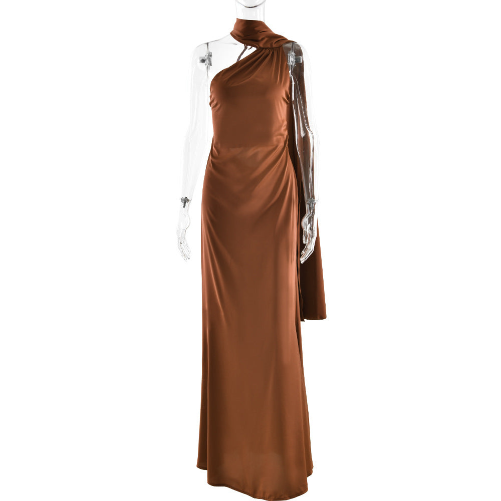 Elegant Women Ribbon Dress Fashionable Sexy Backless Slim Dress