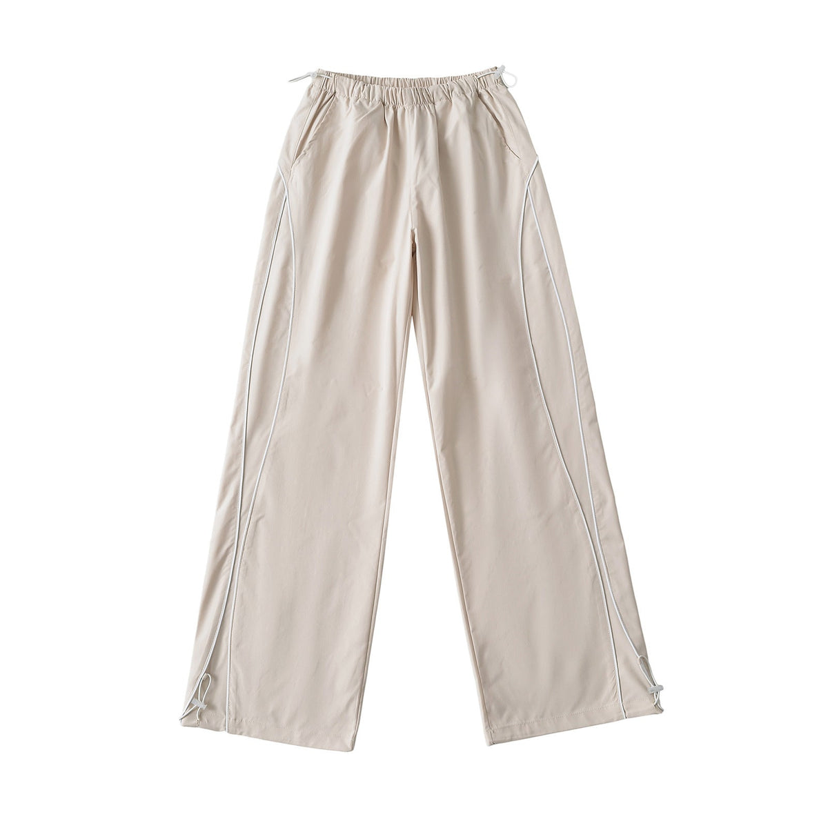 Sports Straight Casual Pants Women Summer Sexy Loose Slimming Drawstring Ankle Tied Wide Leg Pants