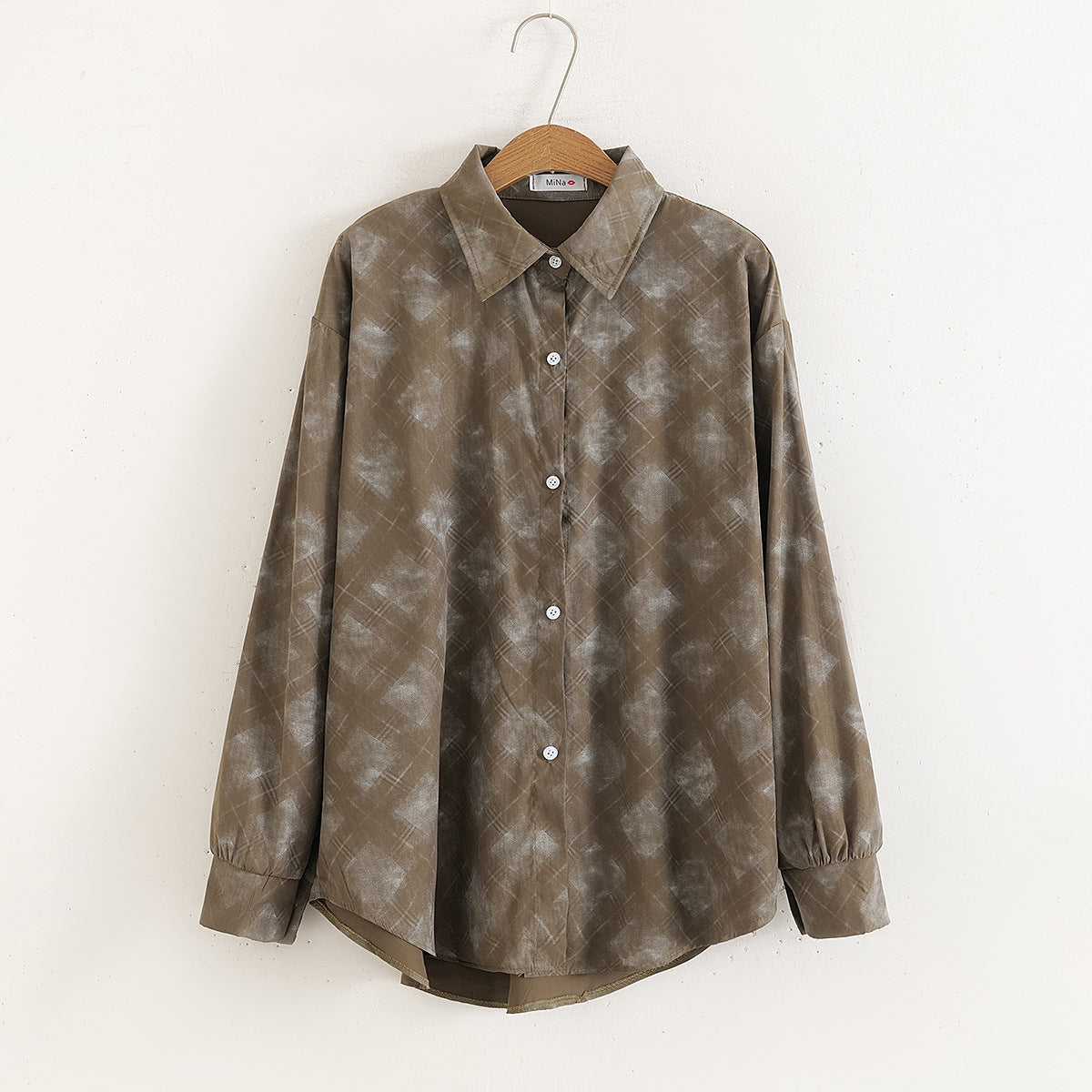 Women Casual Floral Print Loose Collared Long Sleeves Shirt