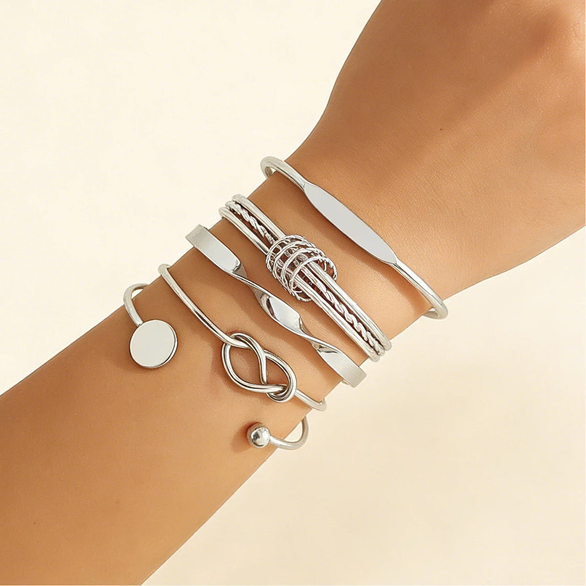 Chain Circle Bracelet Set Fashion Minimalist Niche Design Adjustable Multi-Layer Bracelet