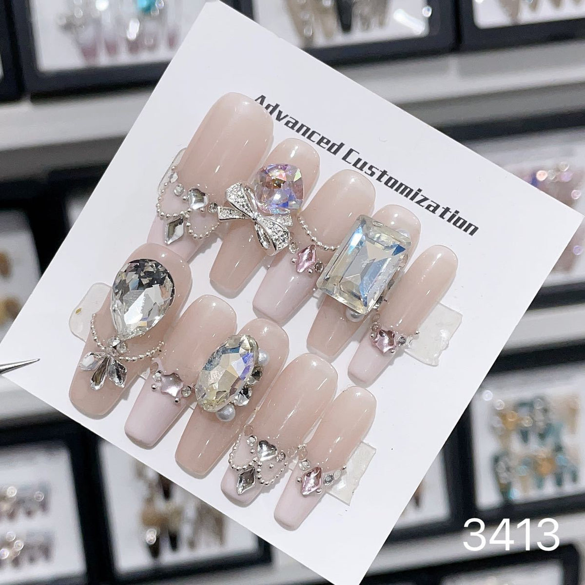 1025- Handmade press on nails fake nails removable