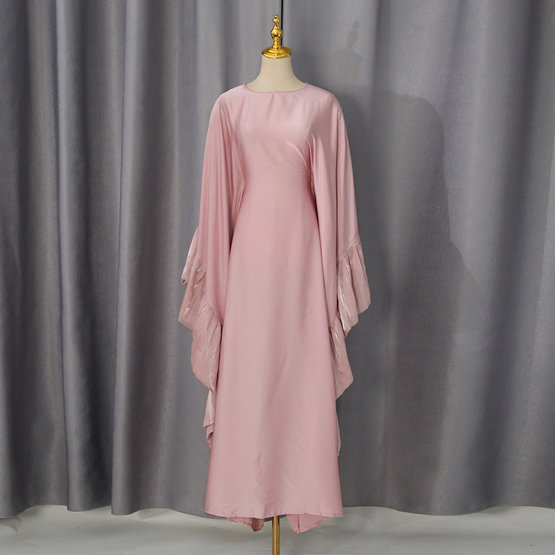 Summer Large Batwing Sleeve Loose Fitting Slim Fit Maxi Dress Women