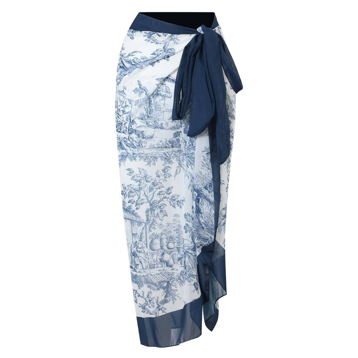 One Piece Swimsuit Women Conservatively Thin Vintage Printed Chiffon Dress with Steel Bracket Hard Bag Swimsuit
