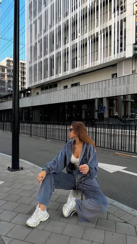 Early Autumn Gold Velvet Zipper Drawstring Casual Suit Women