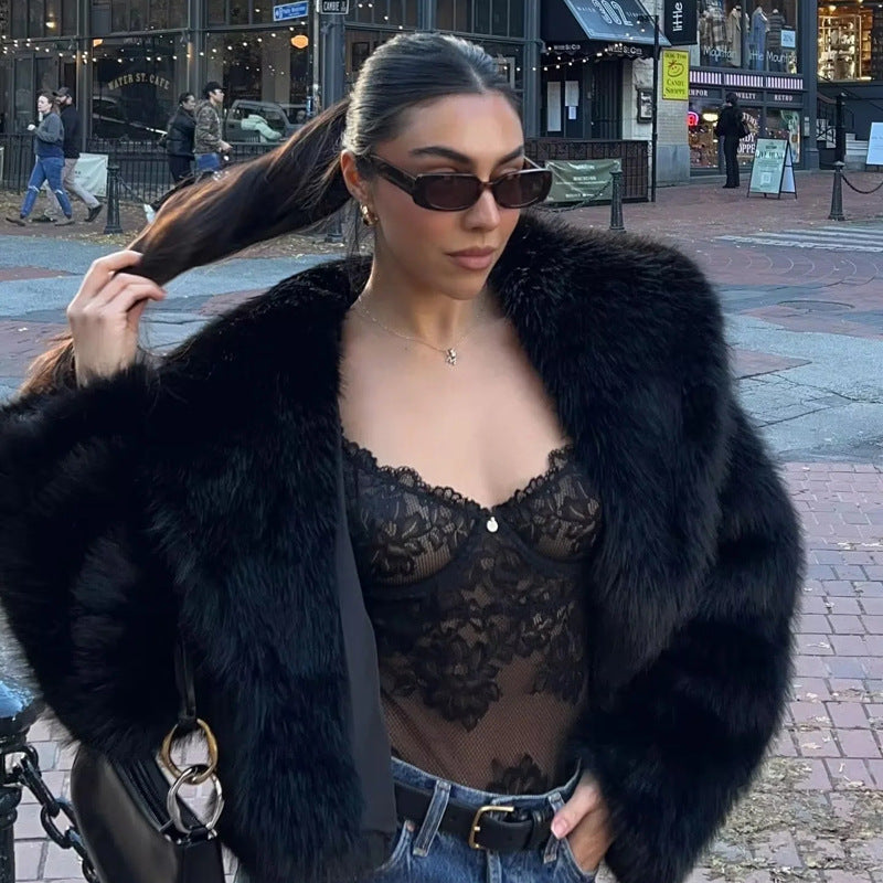 Fox Fur Jacket Women Short Autumn Winter Faux Fur Coat Young All Match Plush Women Clothing