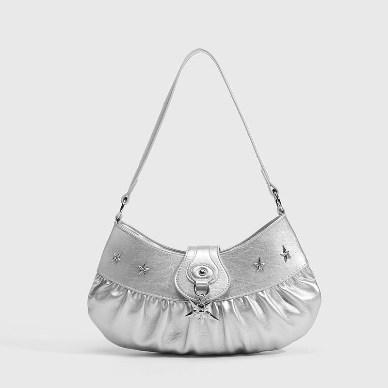 Spring Summer Super Popular Trendy Niche Mint Green Sexy Bag Underarm Bag Pleated Dumpling Bag Shoulder Bag Women