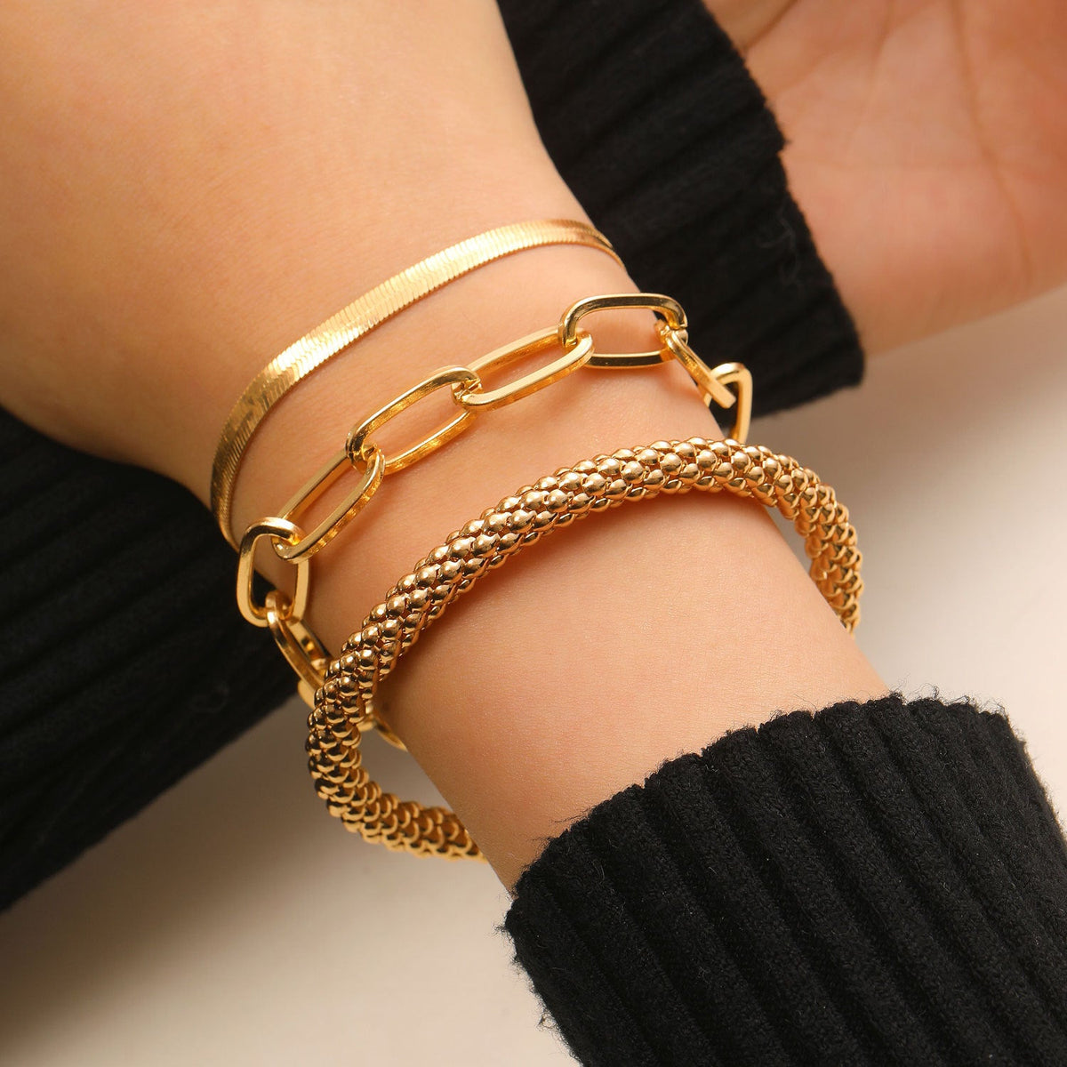 Chain Circle Bracelet Set Fashion Minimalist Niche Design Adjustable Multi-Layer Bracelet