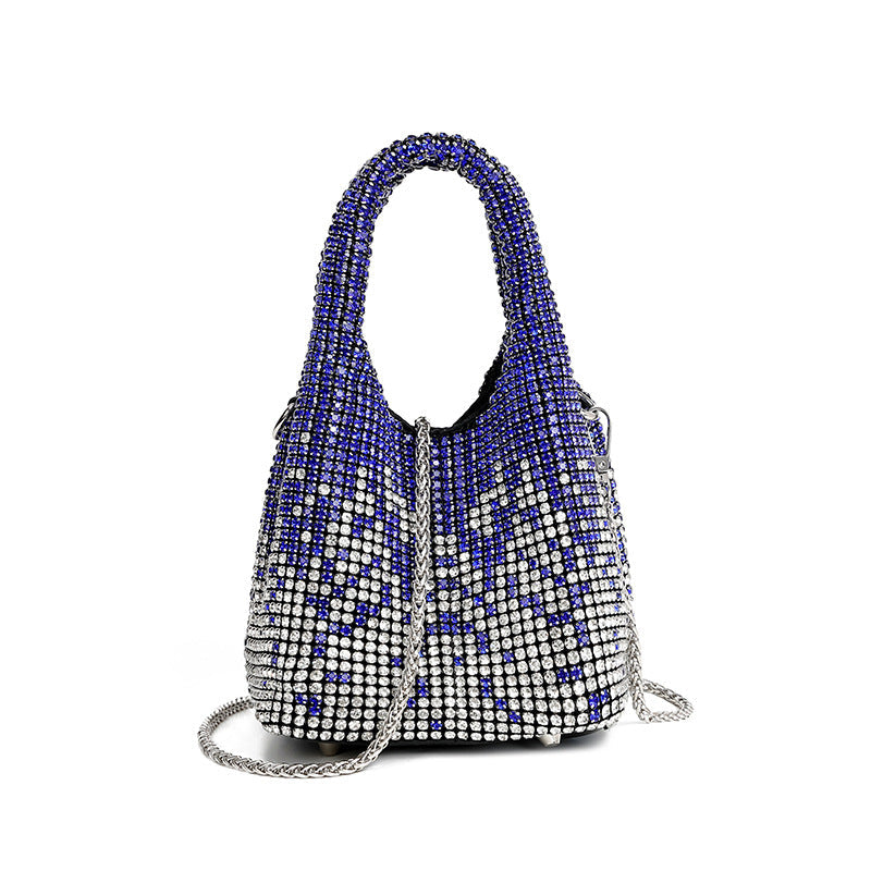 Dinner Bag Full Diamond Women Handbag Rhinestone Bucket Bag Shoulder Crossbody Women Bag King Diamond Bag