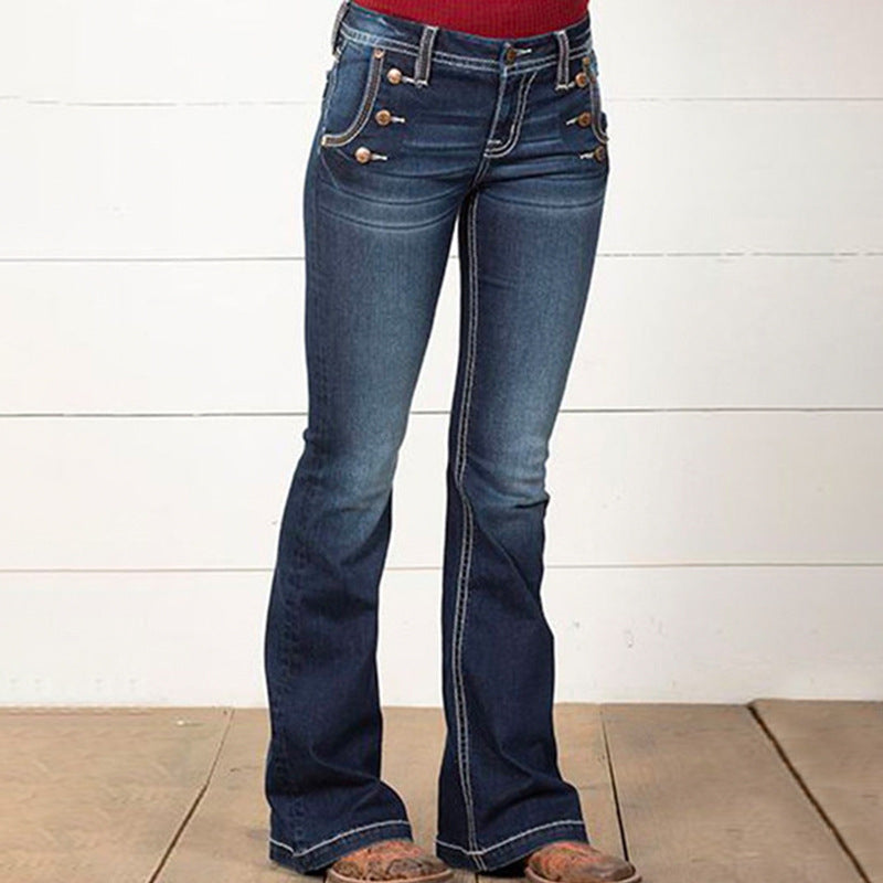 Autumn Winter Retro Micro Elastic Mid Waist Women Jeans Micro Stretch Slim Fit Slimming Half Length Pants Trousers