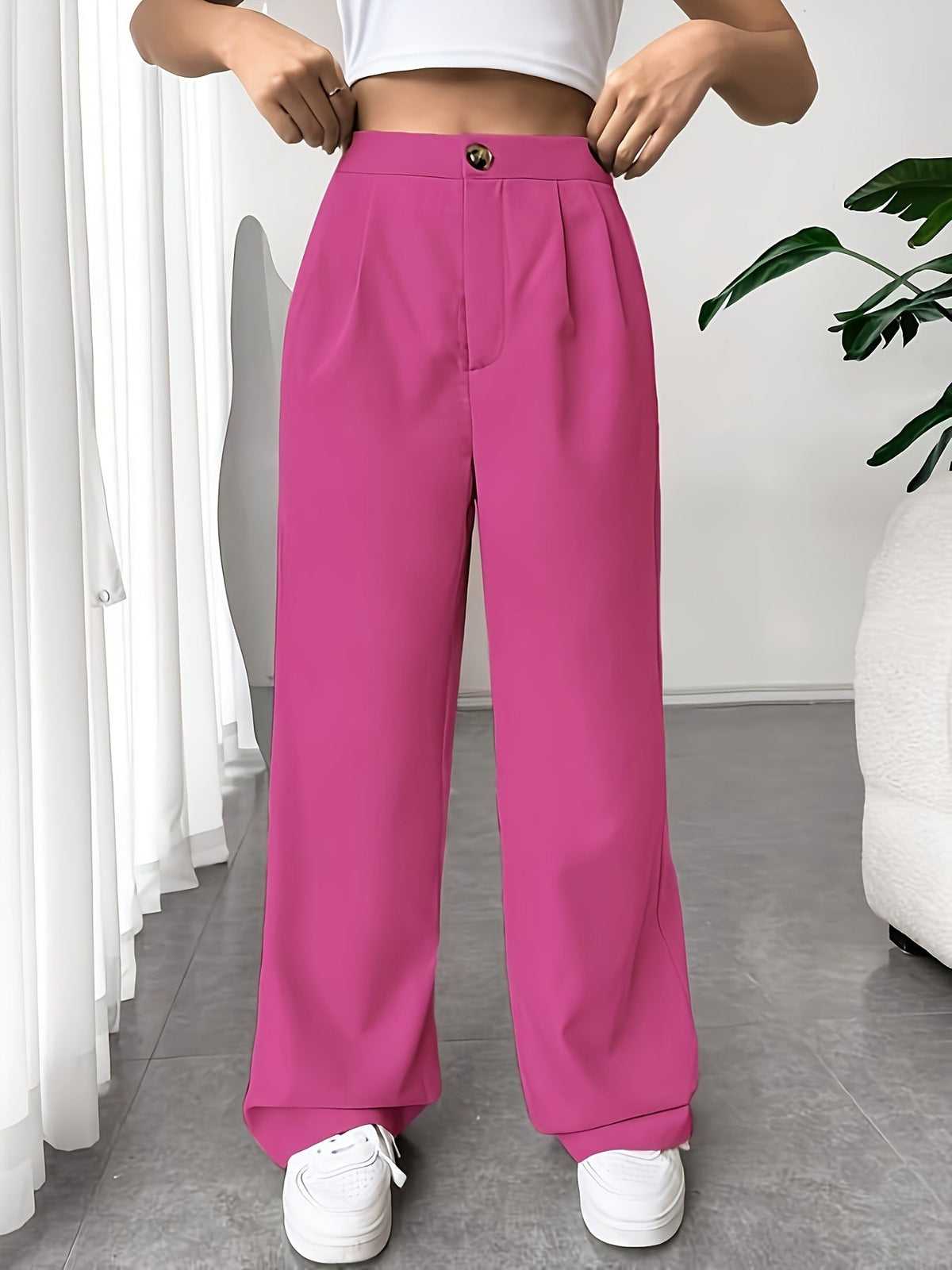 Autumn Winter tailored trousers Women High Waist Drooping Loose Straight Slimming Casual Mop Pants