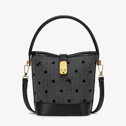Fashion casual bucket bag, simple handbag, small tote bag, versatile commuter shoulder Crossbody bag