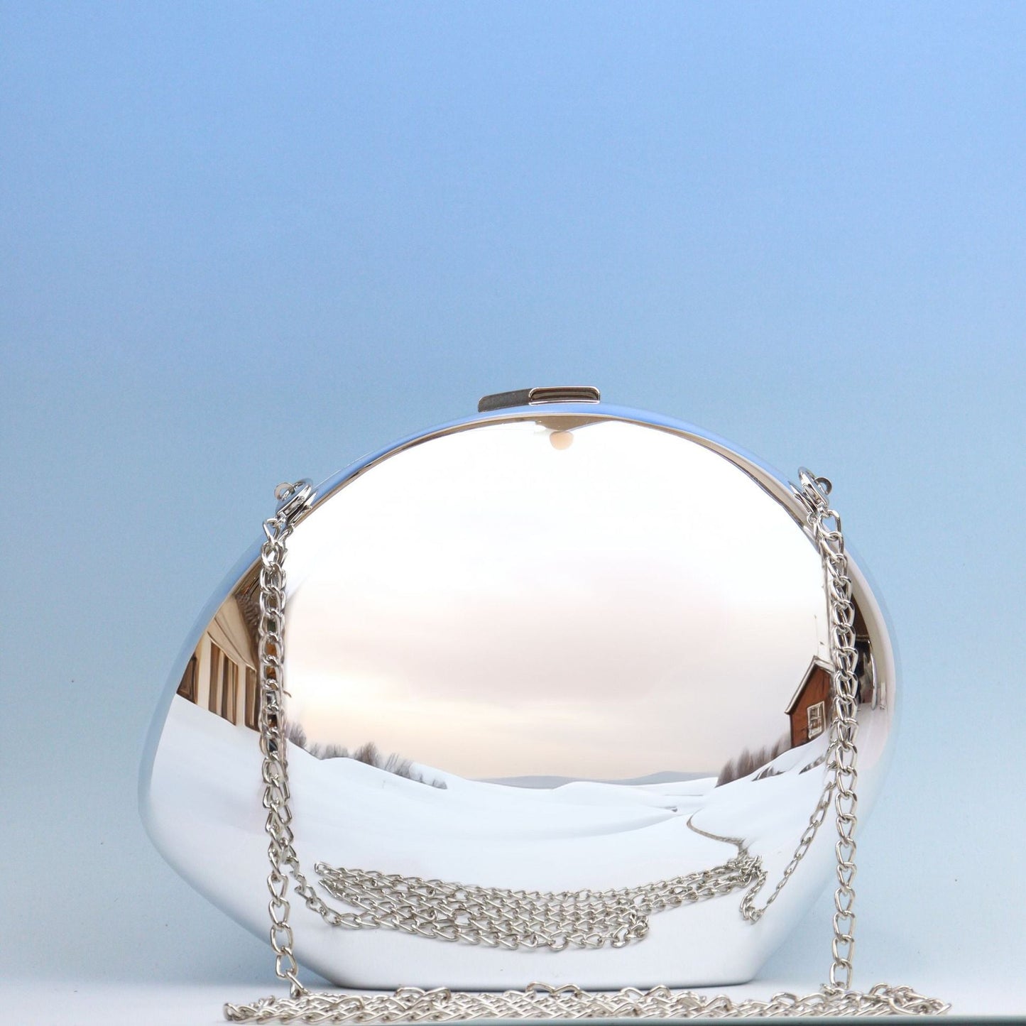 Golden Acrylic Bag, Shiny Metallic Banquet Purse,